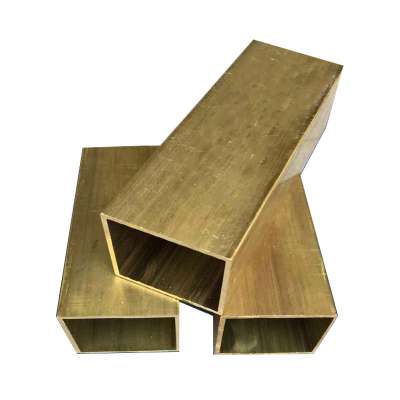 Customized Length and Diameter Hollow Brass Square Tube / Pipe 1-120 mm